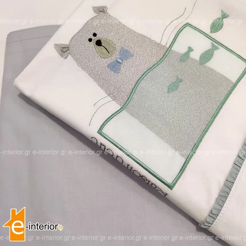 Σετ Σεντόνια Κούνιας Baby Boy Bear - Mint 108114001