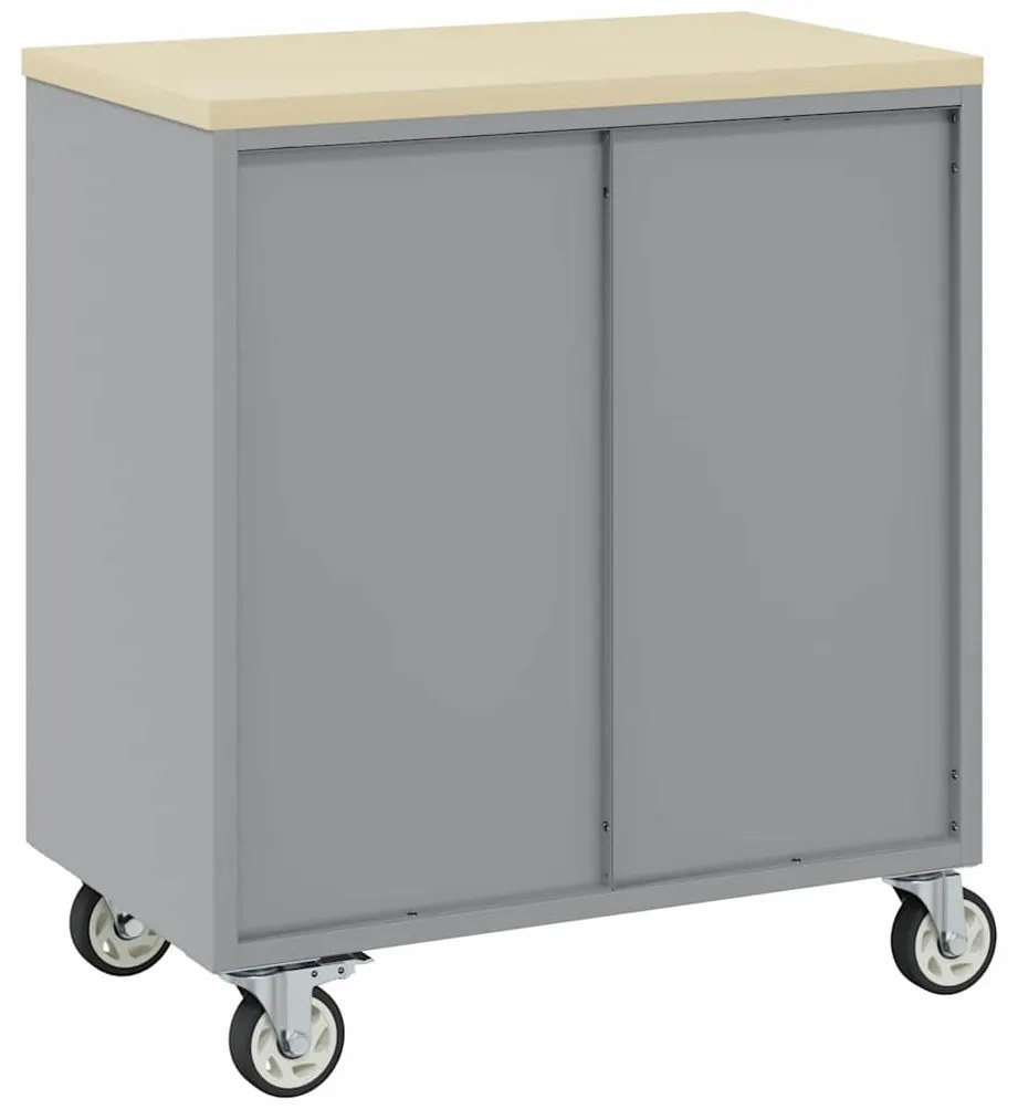vidaXL Εργαστήριο με συρτάρι Κόκκινο και γκρι 75 x 45 x 85 εκ.