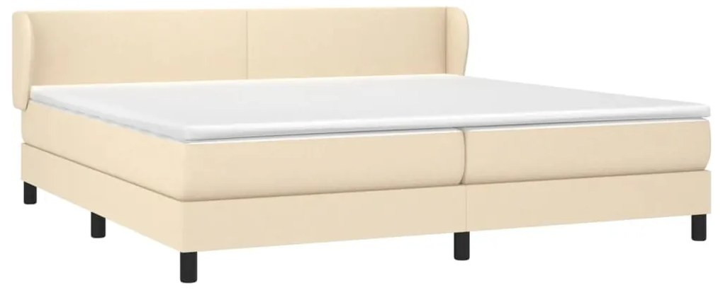 vidaXL Κρεβάτι Boxspring με Στρώμα Κρεμ 200x200 εκ. Υφασμάτινο