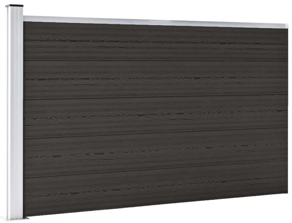 vidaXL Πάνελ Περίφραξης Μαύρο 175 x 105 εκ. από WPC