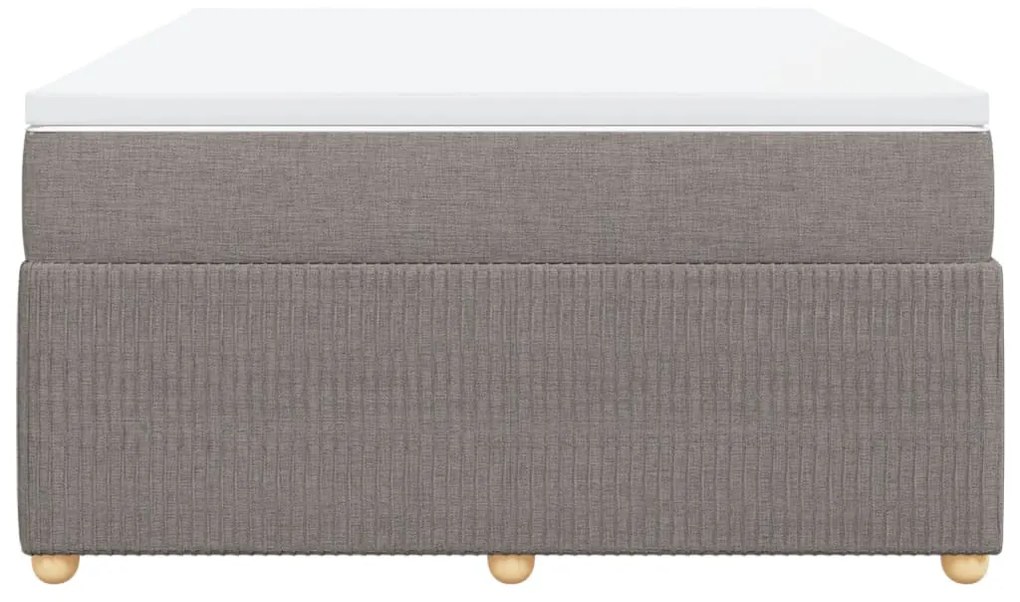 vidaXL Κρεβάτι Boxspring με Στρώμα Taupe 140x200 εκ. Υφασμάτινο