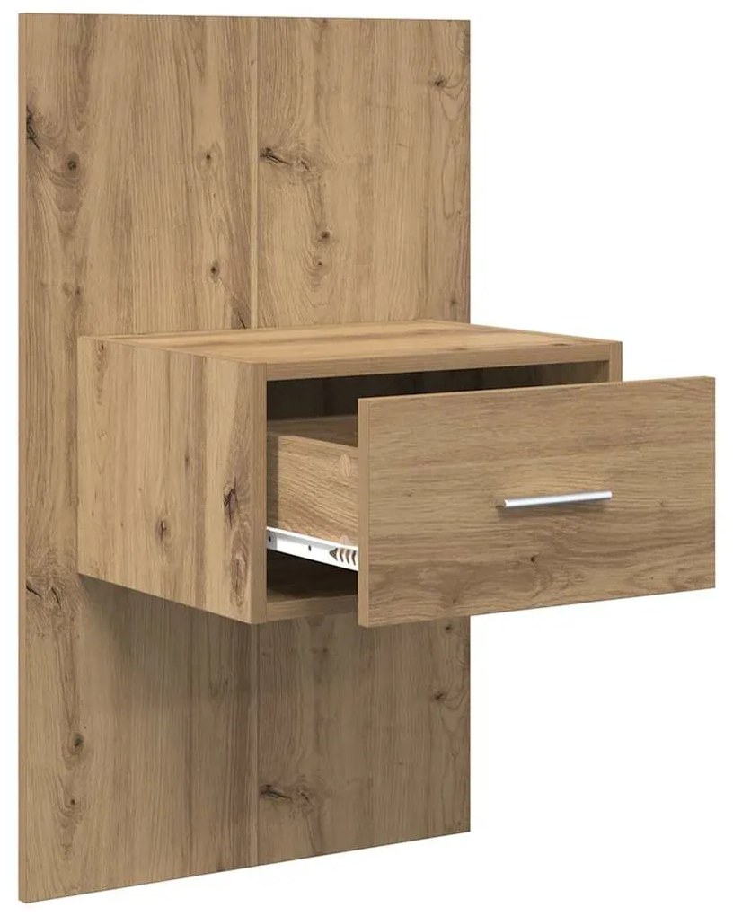 vidaXL Κομοδίνο με συρτάρι 2 pcs Artisan Oak 50 x 32,5 x 80 εκ.