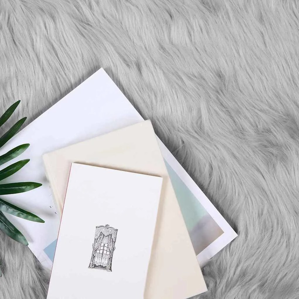 vidaXL Ψεύτικο Δέρμα Προβάτου Χαλί Tafalla Γκρι 80 x 150 cm