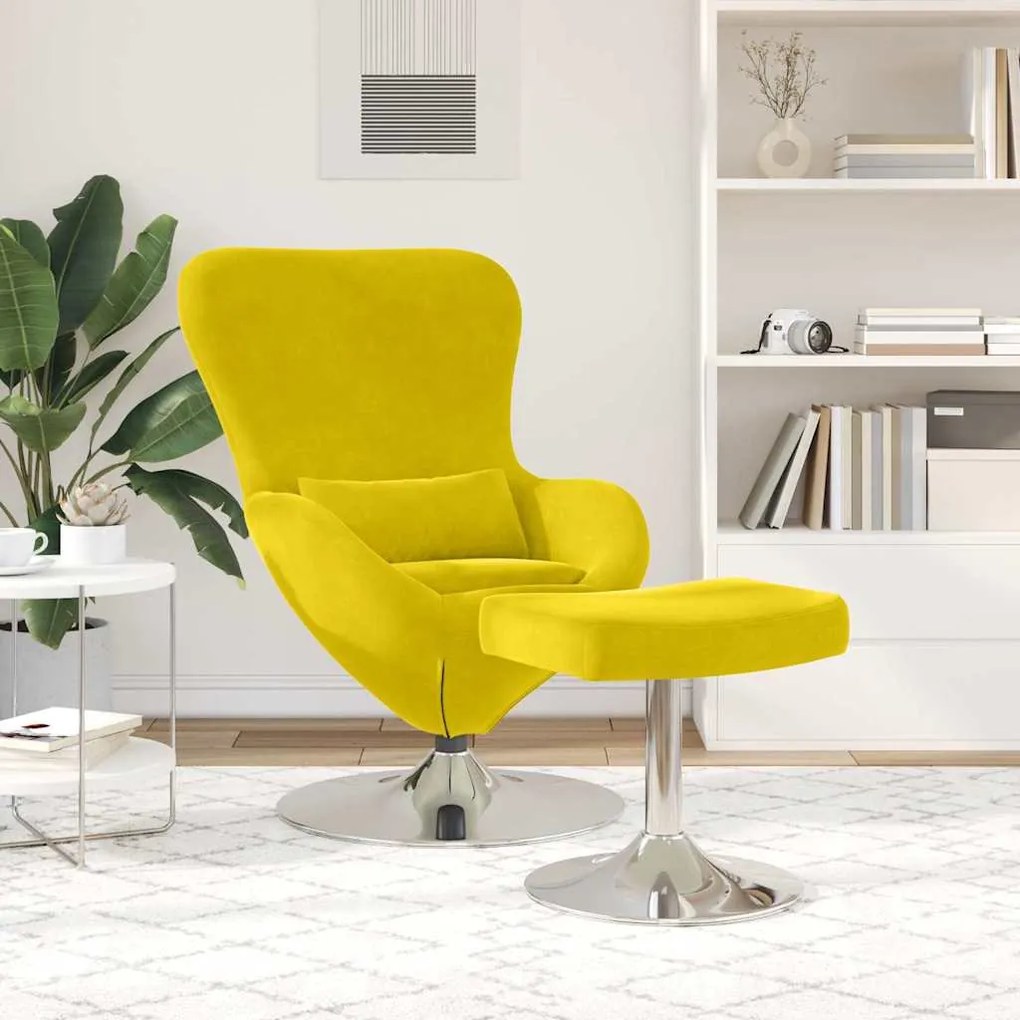 vidaXL Κάθισμα-αυγό 2 pcs Κίτρινο 63 x 73 x 90 εκ Βελούδο