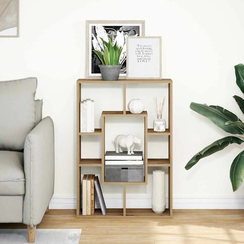 vidaXL Βιβλιοθήκη Αρτισιανή Δρυς 63x20x90 εκ. από Επεξεργασμένο Ξύλο