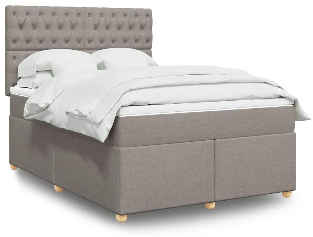 ΚΡΕΒΑΤΙ BOXSPRING ΜΕ ΣΤΡΩΜΑ TAUPE 140X190 ΕΚ. ΥΦΑΣΜΑΤΙΝΟ 3293586