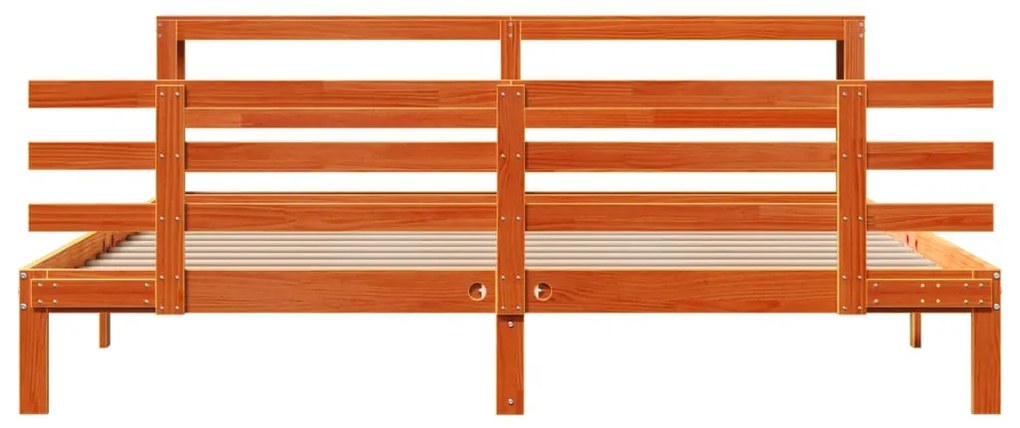 vidaXL Πλαίσιο Κρεβατιού με Κεφαλάρι 180x200 εκ Μασίφ Ξύλο Πεύκου