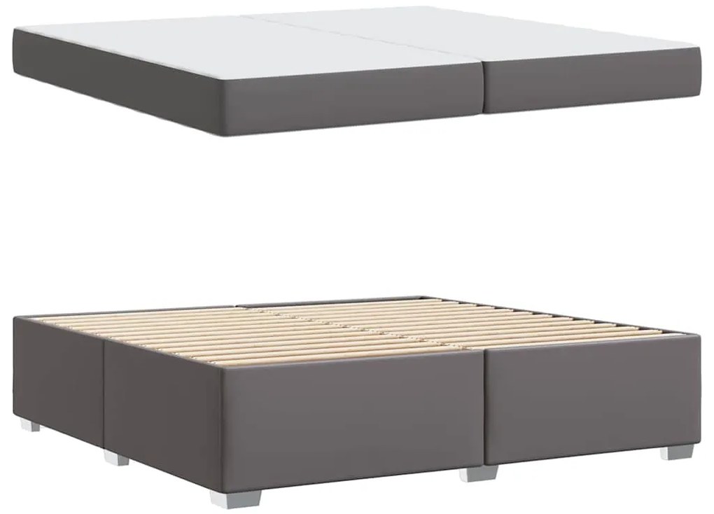 vidaXL Σκελετός Κρεβατιού Γκρι 200 x 200 cm Τεχνητό δέρμα