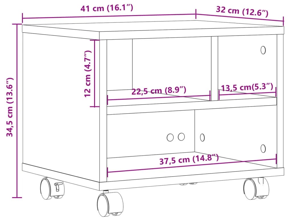 ΒΑΣΗ ΕΚΤΥΠΩΤΗ ΜΕ ΡΟΔΕΣ ΓΚΡΙ SONOMA 41X32X34,5 ΕΚ. 840616