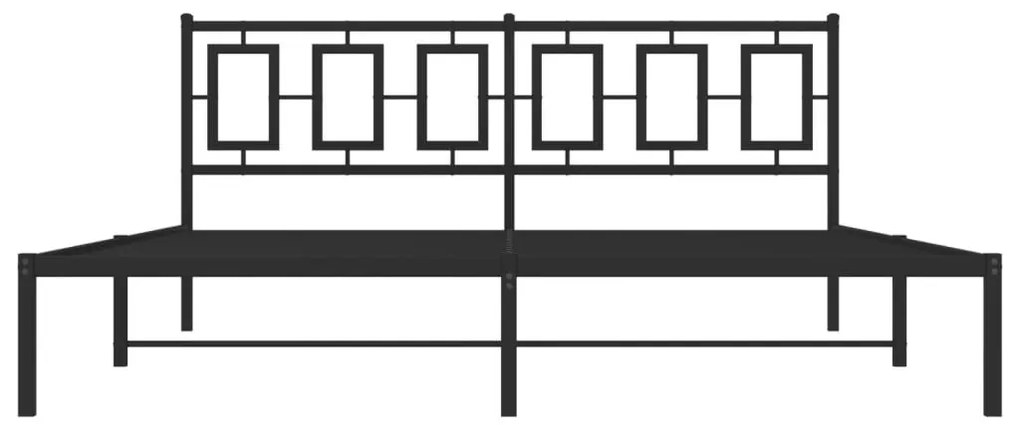 Πλαίσιο Κρεβατιού με Κεφαλάρι Μαύρο 180 x 200 εκ. Μεταλλικό - Μαύρο
