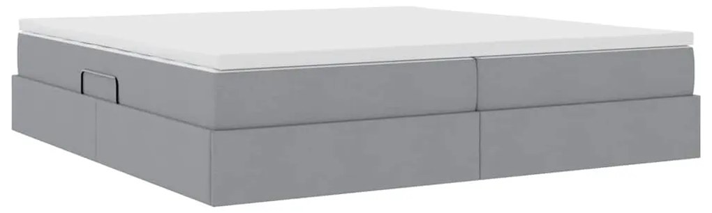 vidaXL Κρεβάτι με αποθηκευτικό χώρο και στρώμα με στρώμα Ανοιχτό γκρι