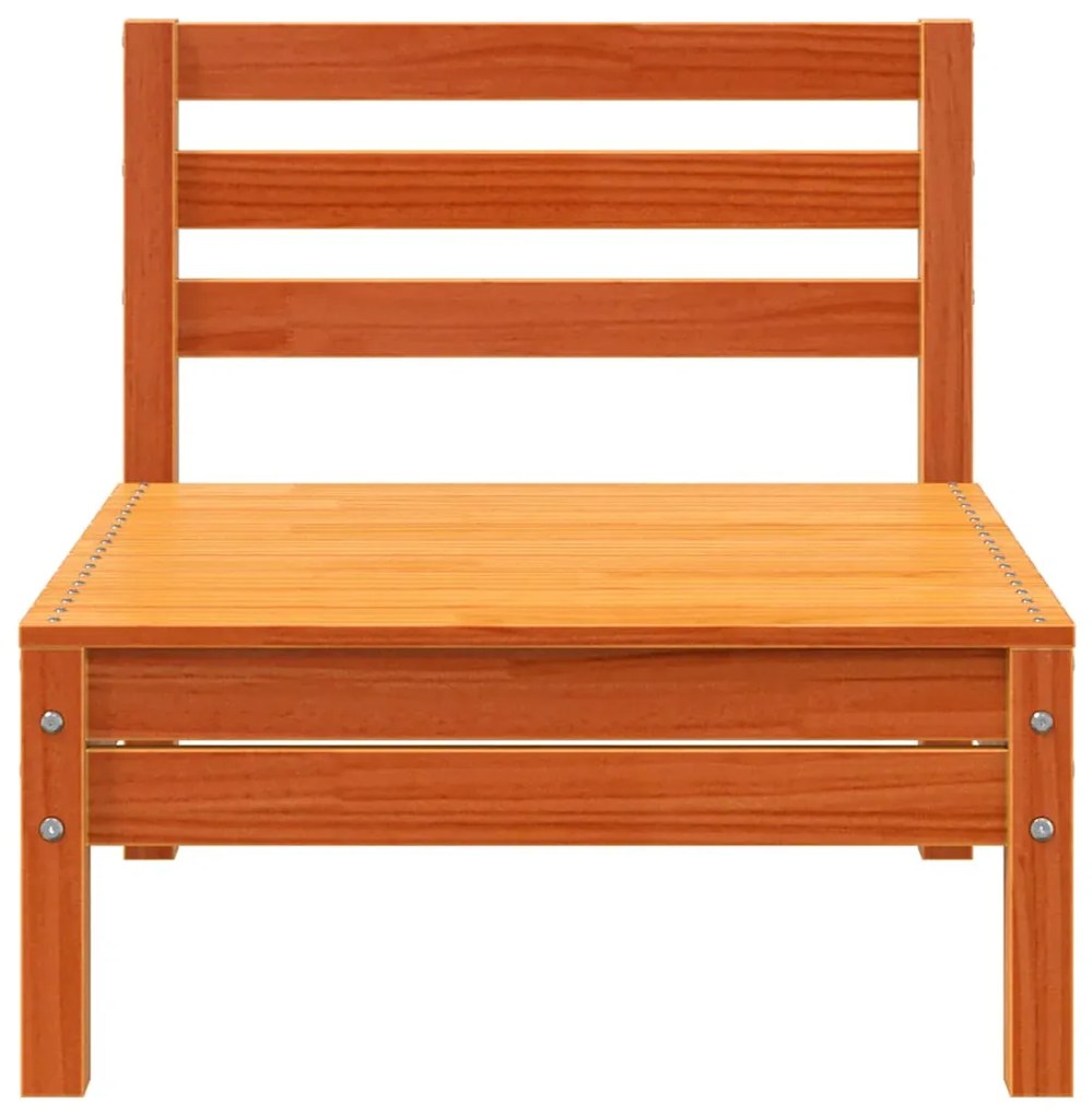 vidaXL Καναπές Κήπου Χωρίς Μπράτσα 2 τεμ. Καφέ Κεριού Μασίφ Πεύκο