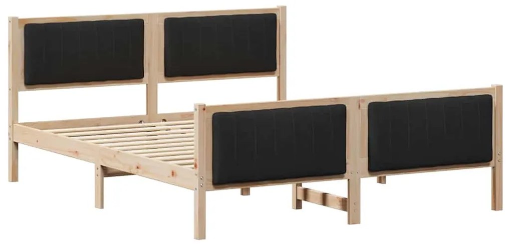 vidaXL Σκελετός Κρεβατιού με κεφαλάρι Καφέ και μαύρο 150 x 200 cm