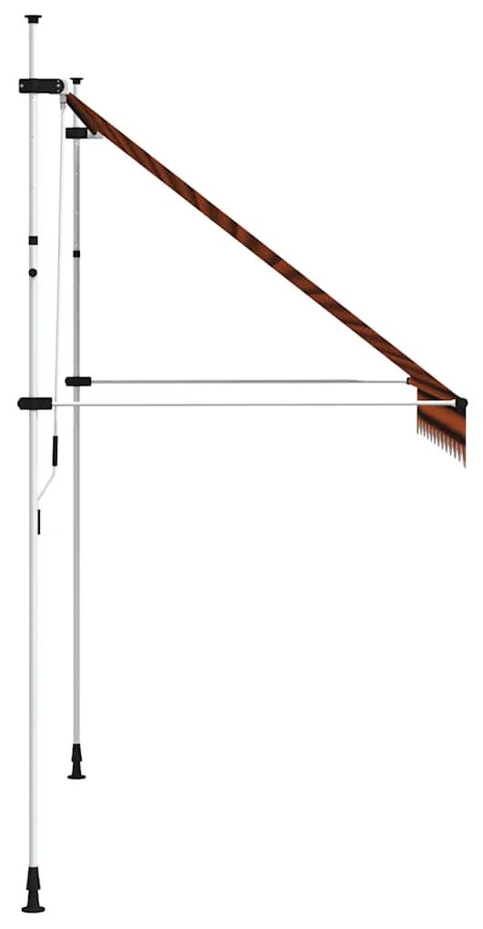 vidaXL Τέντα Συρόμενη Χειροκίνητη Πορτοκαλί / Καφέ 250 εκ.