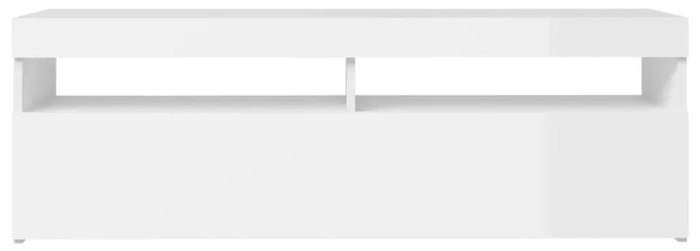 Έπιπλο Τηλεόρασης με LED Γυαλιστερό Λευκό 120 x 35 x 40 εκ. - Λευκό