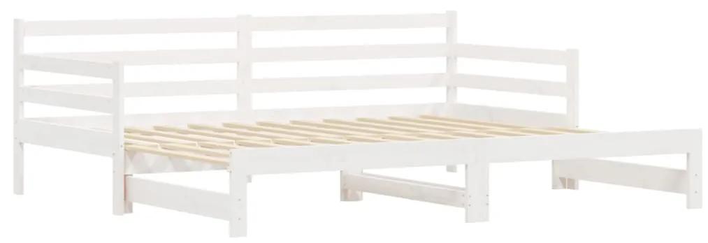 vidaXL Καναπές Κρεβάτι Συρόμενος Λευκός 80 x 200 εκ. Μασίφ Ξύλο Πεύκου