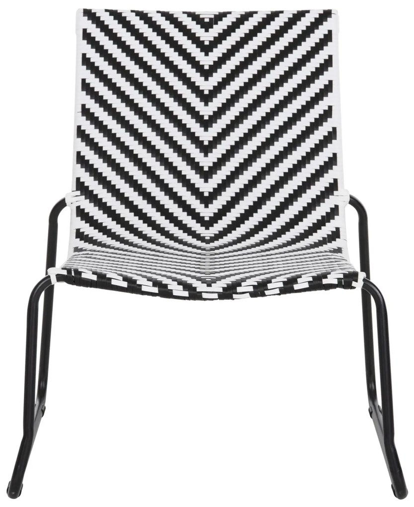 Καρέκλα PONY C6082 Μεταλλική Μαύρο - Λευκό Συνθετικό RAttan 66x68x75Υεκ. 66x68x75 εκ.