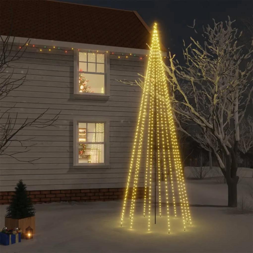 vidaXL Χριστουγεννιάτικο Δέντρο με Ακίδα 732 LED Θερμό Λευκό 500 εκ.