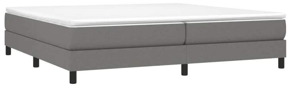 vidaXL Κρεβάτι Boxspring με Στρώμα Σκούρο Γκρι 200x200 εκ. Υφασμάτινο