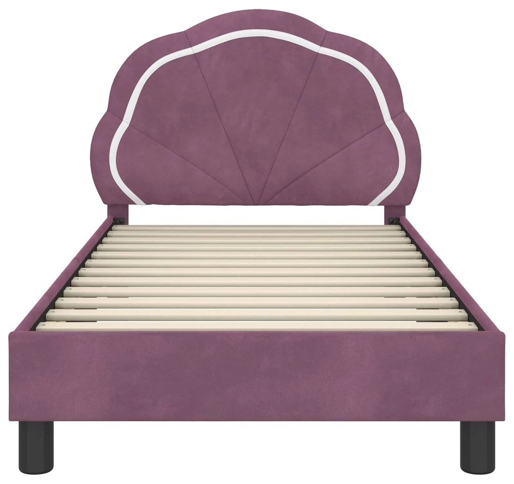 vidaXL Κρεβάτι Παιδικής Κρεβατοκάμαρας με Κεφαλάκι Μοβ 80 x 160 cm