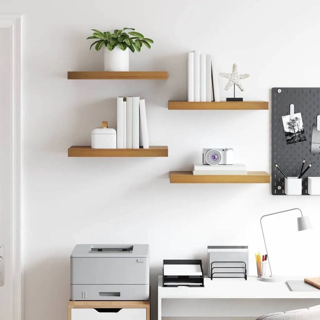 vidaXL Ράφι Τοίχου 4 pcs Καφέ 50 x 23 x 4 εκ. Επεξεργασμένο ξύλο