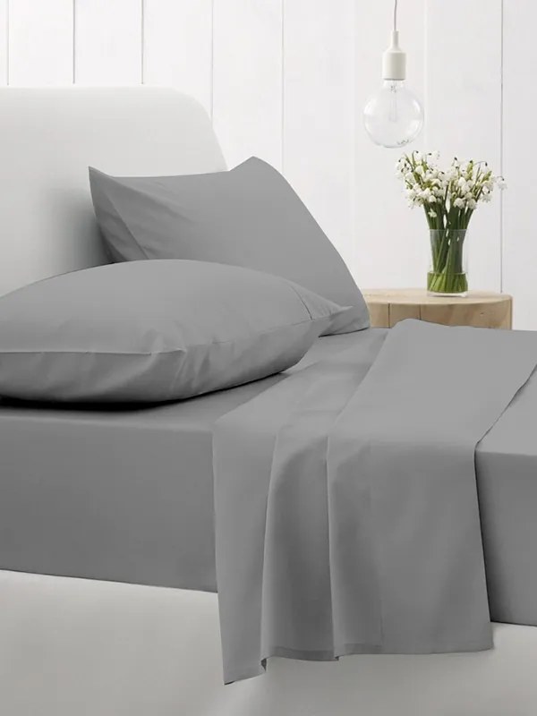 Σεντόνια King Size 260x270 Σετ 4 Τεμ. Sunshine Home Cotton Feelings 107 Dark Grey