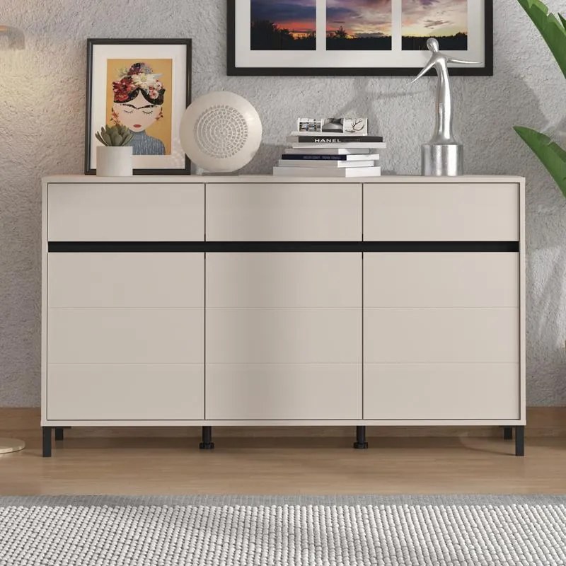 Μπουφές MARRON 157 3K3F3V Cashmere - Μαύρο 157x40x90εκ. 157x40x90 εκ.