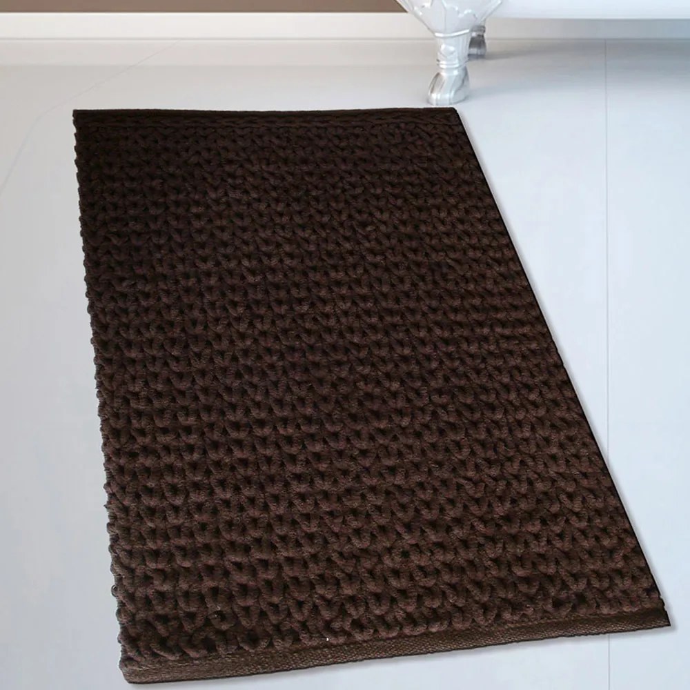 Πατάκι Μπάνιου Καφέ 50x80cm #2335 Cotton Chenille San Lorentzo 1509 BROWN