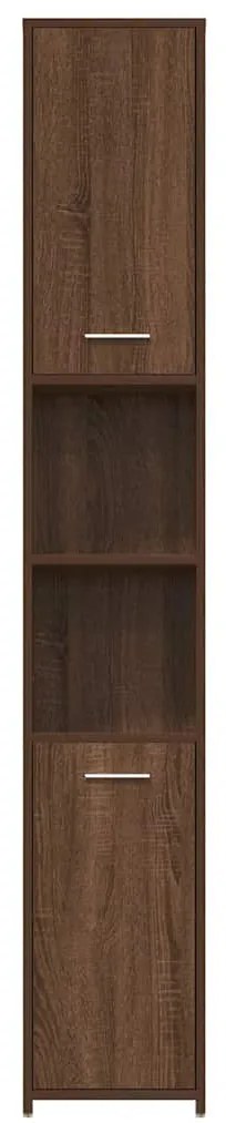 vidaXL Ντουλάπι Μπάνιου Καφέ Δρυς 30x30x183,5 εκ. Επεξεργασμένο Ξύλο