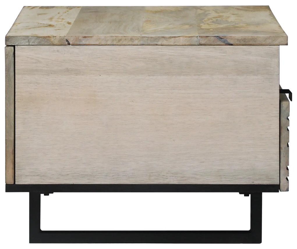 vidaXL Τραπεζάκι σαλονιού with Drawer Άσπρο, Μαύρο 80 x 54 x 40 εκ