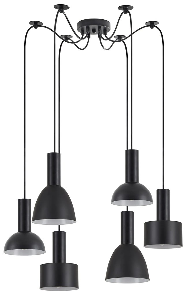 Φωτιστικό Οροφής  SE21-BL-4-BL6-MS12 ADEPT FLEX Black Pendant Black Metal Shade+ - 51W - 100W - 77-8913