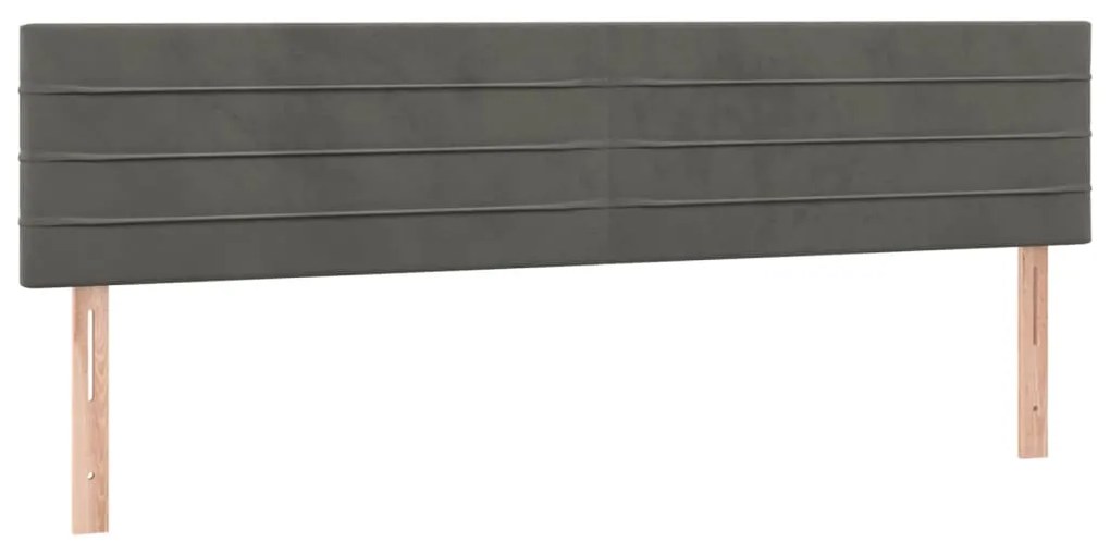 Κεφαλάρι Κρεβατιού LED Σκούρο Γκρι 180x5x78/88 εκ. Βελούδινο 3121813