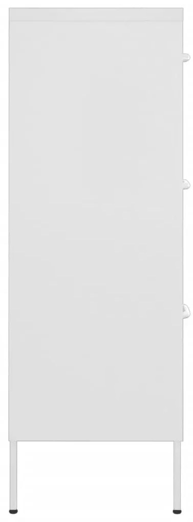 vidaXL Συρταριέρα Λευκή 80 x 35 x 101,5 εκ. από Ατσάλι