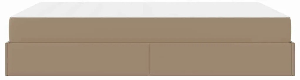 vidaXL Σκελετός κρεβατιού με στρώμα με στρώμα 2 pcs Ώχρα PVC