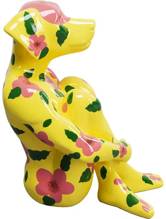 Διακοσμητικό Δαπέδου Sitting Dog Κίτρινο 45x66x80εκ. - Πολύχρωμο