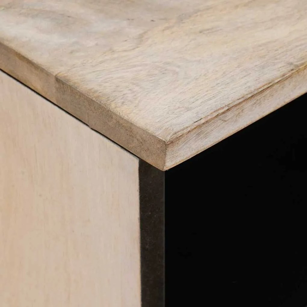 vidaXL Κομοδίνο με συρτάρι Μπεζ 40 x 33 x 46 εκ. Μασίφ ξύλο μάνγκο
