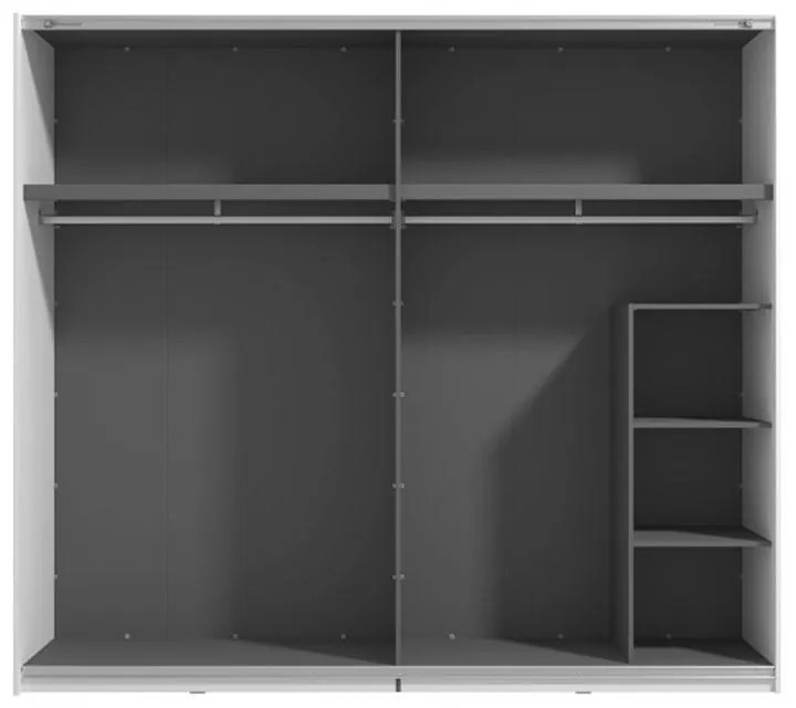 Ντουλάπα Masilia 245 H217 Λευκό - Flagstaff - Λευκό Γυαλιστερό 245x61x217 εκ. 245x61x217 εκ.