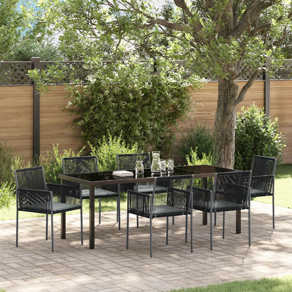 vidaXL Σετ των 4 Μαύρο Πολυ Ρατάν 54x60.5x83.5 εκ Ανθεκτικό