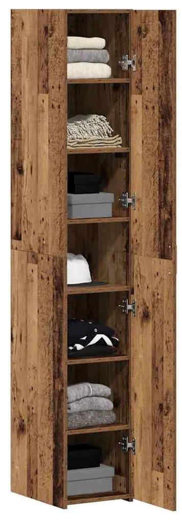 vidaXL Highboard 2 pcs Παλιό ξύλο 30 x 42,5 x 185 εκ