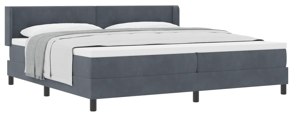 vidaXL Κρεβάτι Box Spring με Στρώμα Ανθρακί 200x200 εκ Βελούδο