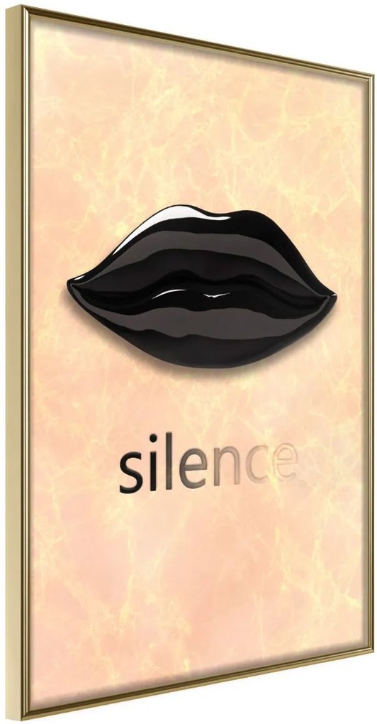 Αφίσα - Silent Lips - 30x45 - Χρυσό - Χωρίς πασπαρτού