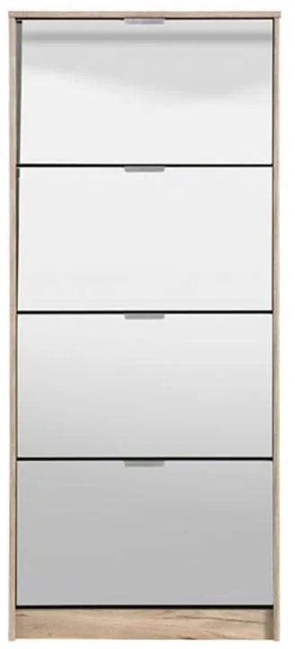 Παπουτσοθήκη Hugo 24 με Καθρέπτη Γκρί Δρύς 67x28x155 εκ. 67x28x155 εκ.