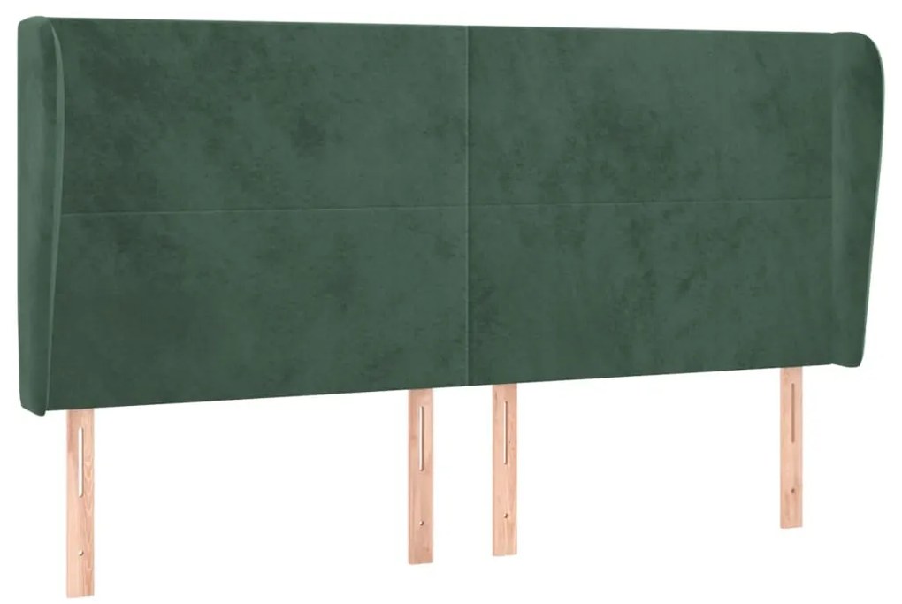 vidaXL Κεφαλάρι με Πτερύγια Πράσινο 183x23x118/128 εκ. Βελούδινο