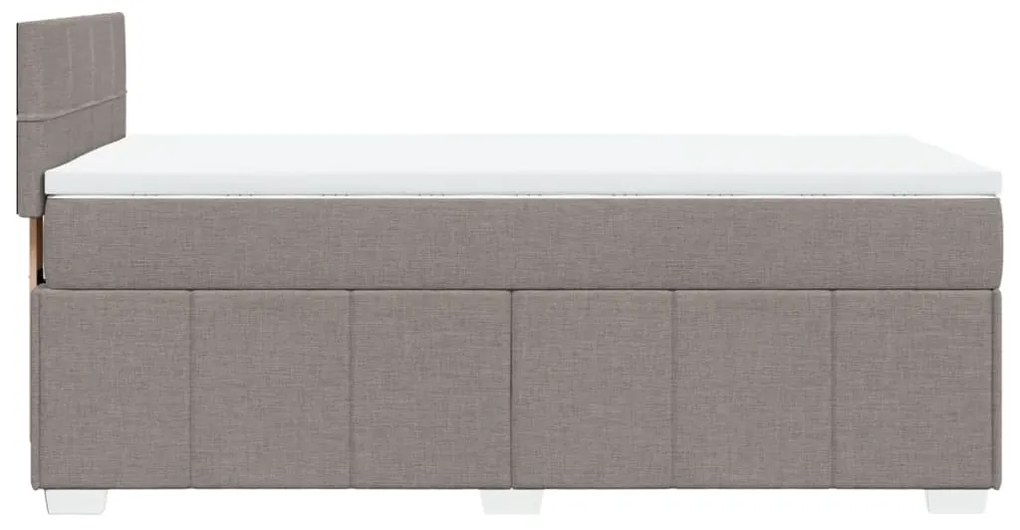 vidaXL Κρεβάτι Boxspring με Στρώμα Taupe 100 x 200 εκ. Υφασμάτινο