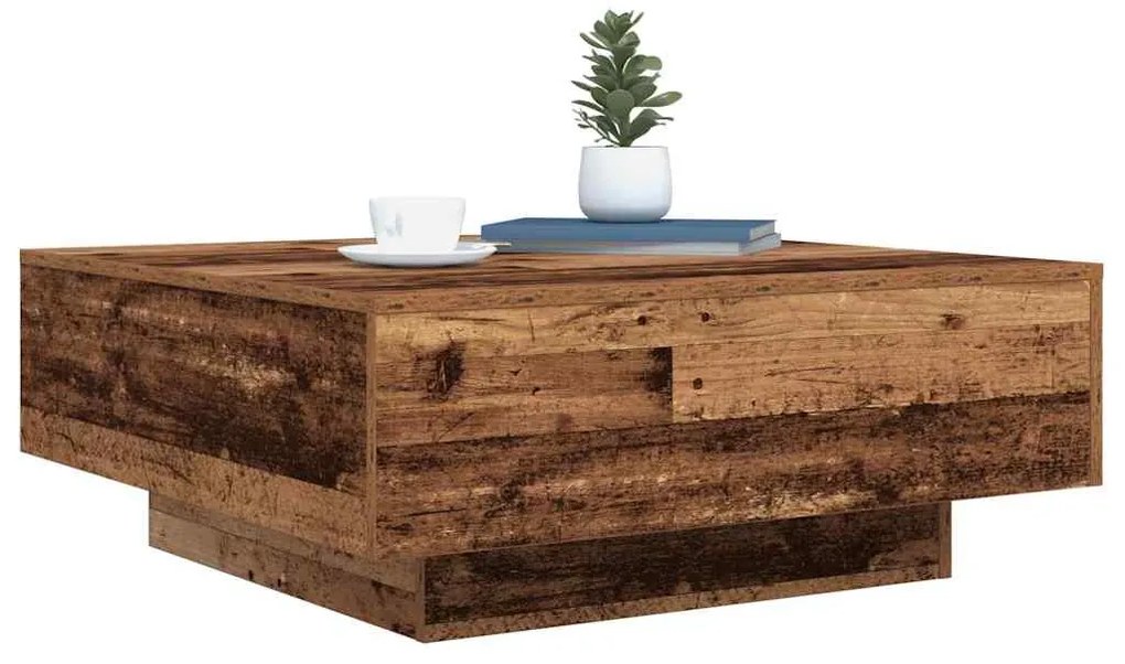 vidaXL Τραπεζάκι σαλονιού Παλιό Ξύλο και Μπλε 80 x 80 x 31 cm