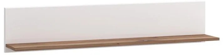 Ράφι τοίχου Burgundy Λευκό - Flagstaff Oak - Λευκό Γυαλιστερό 137x19,5x24 εκ. 137x19.5x24 εκ.