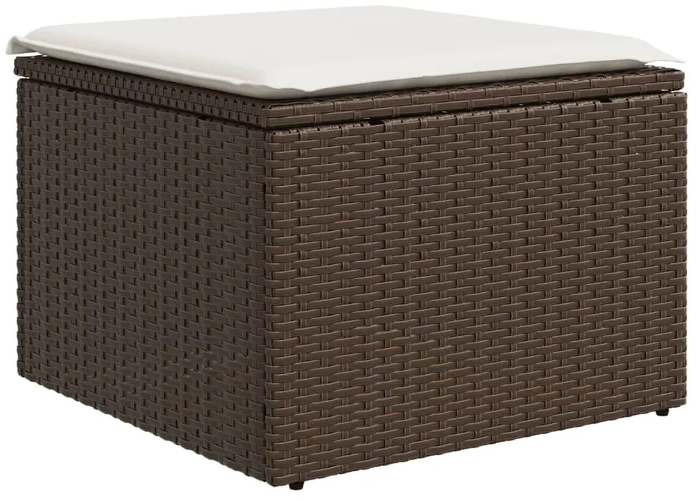 vidaXL Σαλόνι Κήπου Σετ 8 Τεμαχίων Καφέ Συνθετικό Ρατάν με Μαξιλάρια