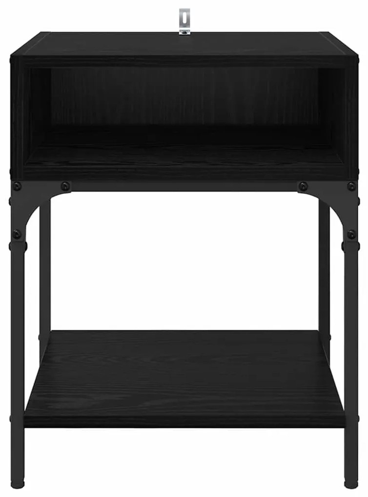 vidaXL Κομοδίνο 2 pcs Μαύρη Οξυά 40 x 40 x 50 cm Επεξεργασμένο ξύλο