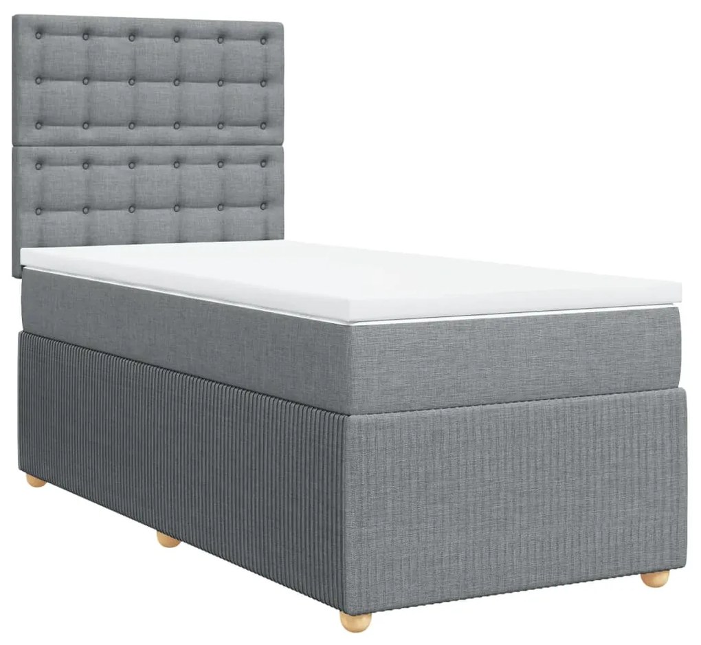 ΚΡΕΒΑΤΙ BOXSPRING ΜΕ ΣΤΡΩΜΑ ΑΝΟΙΧΤΟ ΓΚΡΙ 80X200 ΕΚ. ΥΦΑΣΜΑΤΙΝΟ 3294197