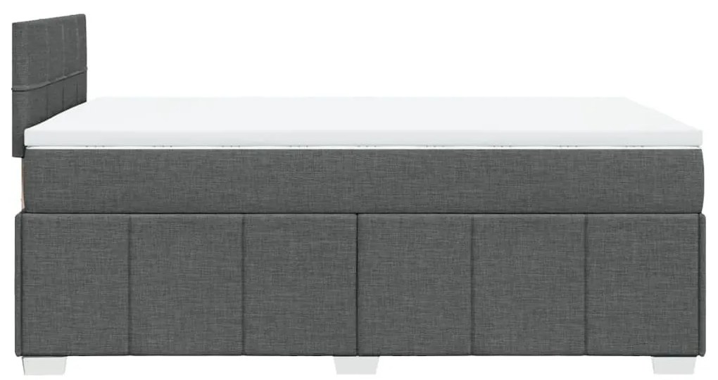 Κρεβάτι Boxspring με Στρώμα Σκούρο Γκρι 120x200 εκ. Υφασμάτινο - Γκρι